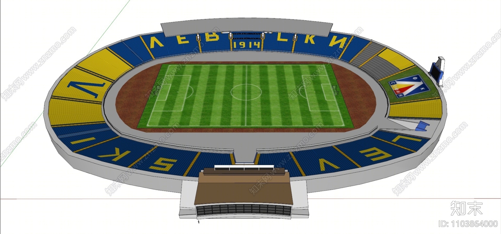 现代足球馆su模型下载