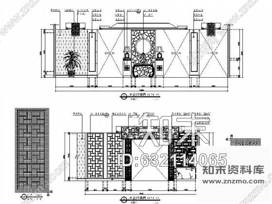 施工图江西某时尚中式足道会馆室内装修施工图cad施工图下载【ID:632114065】