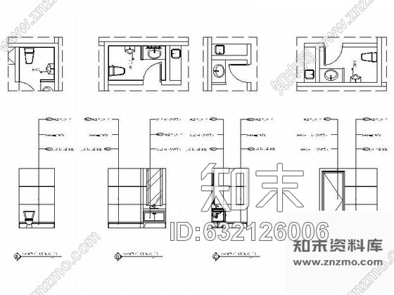 施工图福建某豪华KTV卫生间室内装修施工图施工图下载【ID:632126006】