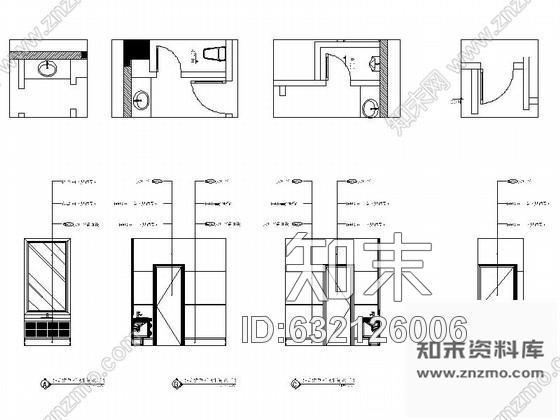 施工图福建某豪华KTV卫生间室内装修施工图施工图下载【ID:632126006】