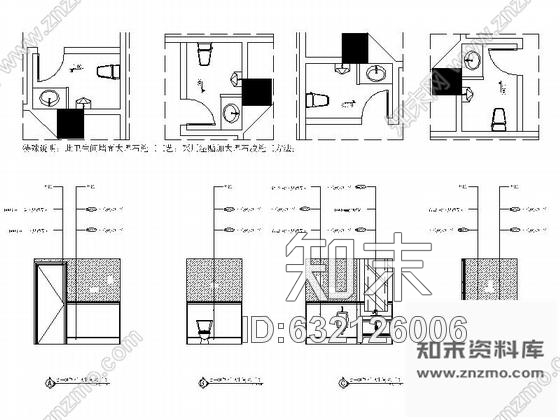 施工图福建某豪华KTV卫生间室内装修施工图施工图下载【ID:632126006】