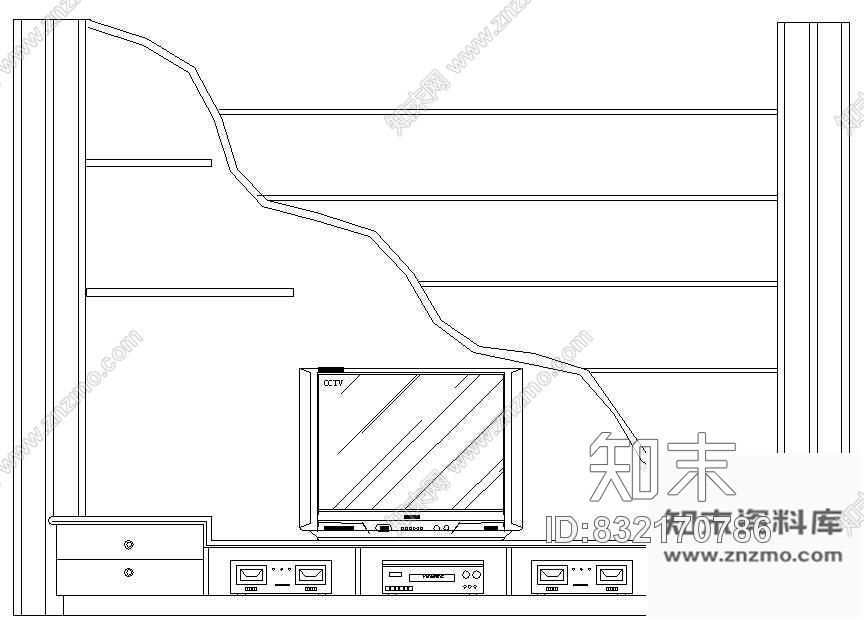 图块/节点54个电视背景墙CAD立面图施工图下载【ID:832170786】