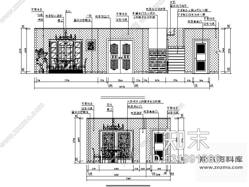 施工图简欧双层别墅室内装修图cad施工图下载【ID:531991386】