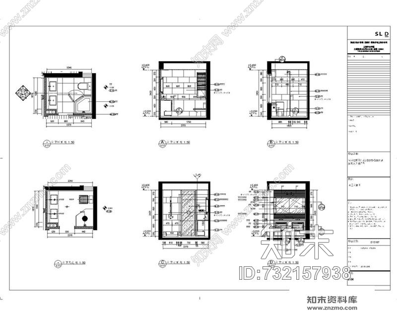 梁志天南京胜科·星洲府A、B户型样板间施工图下载【ID:732157938】