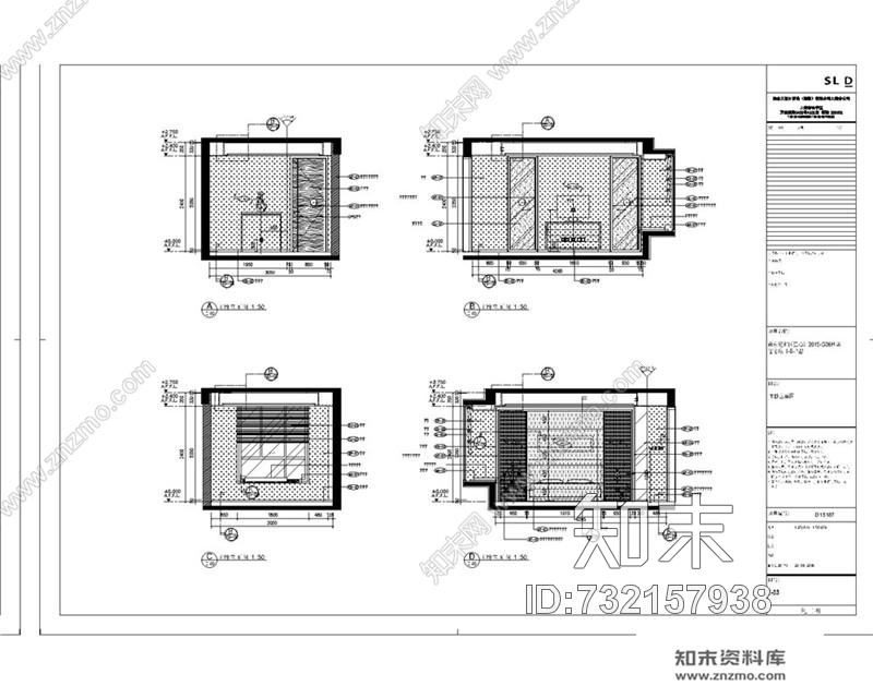 梁志天南京胜科·星洲府A、B户型样板间施工图下载【ID:732157938】