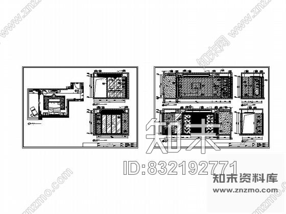 图块/节点样板房主卧立面图cad施工图下载【ID:832192771】