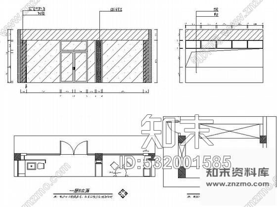 施工图简约小清新快餐厅室内装修施工图含效果cad施工图下载【ID:532001585】