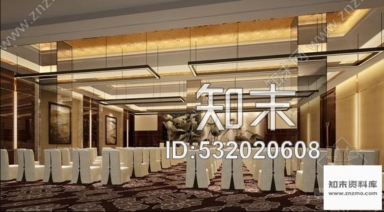 施工图西安时尚华贵五星级酒店会议区及报告厅装修施工图含效果cad施工图下载【ID:532020608】