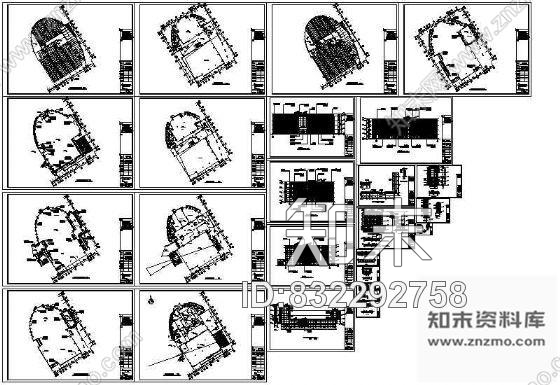 图块/节点会所及接待房幕墙装饰cad施工图下载【ID:832292758】