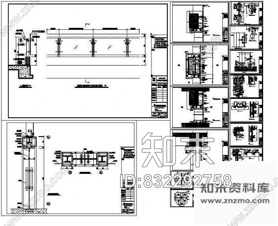 图块/节点会所及接待房幕墙装饰cad施工图下载【ID:832292758】