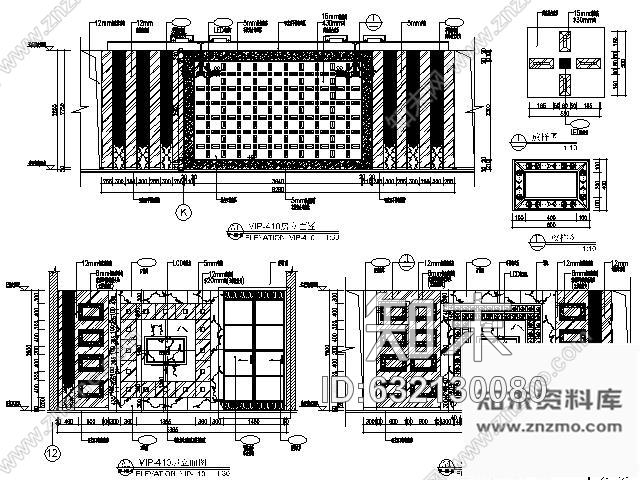 施工图豪华KTV空间VIP房装修图cad施工图下载【ID:632130080】