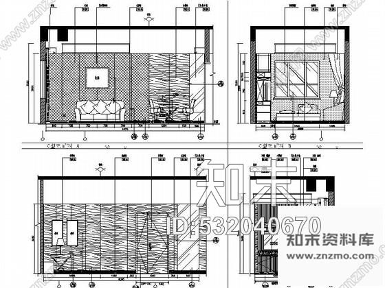 施工图重庆现代简约四星级酒店行政套房室内设计施工图cad施工图下载【ID:532040670】