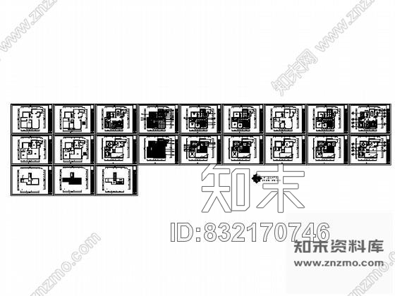 图块/节点三居室住宅CAD平面图cad施工图下载【ID:832170746】
