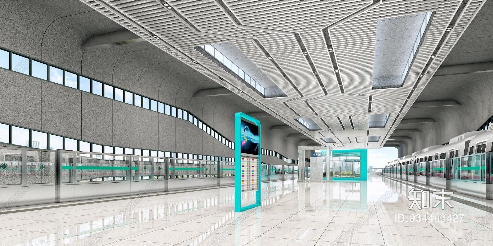 后现代地铁车站3d模型下载【id:934403427】