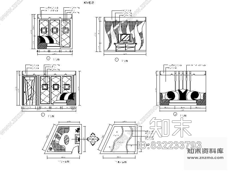 图块/节点某KTV包房立面cad施工图下载【ID:832233793】