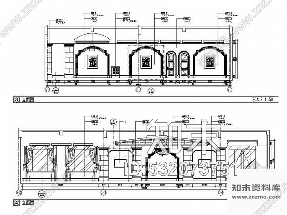 施工图上海某西班牙风格售楼处室内装修施工图含效果cad施工图下载【ID:532073751】