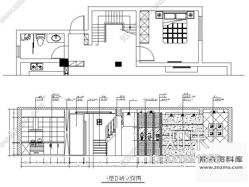 施工图浙江某三层联排别墅室内装修图施工图下载 ID:531991355_【知末网】