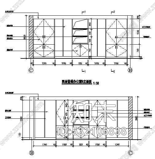 施工图某办公室装修图cad施工图下载【ID:532105838】
