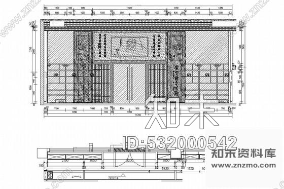 施工图江西优雅中式风格商务茶馆室内装修图含效果图cad施工图下载【ID:532000542】