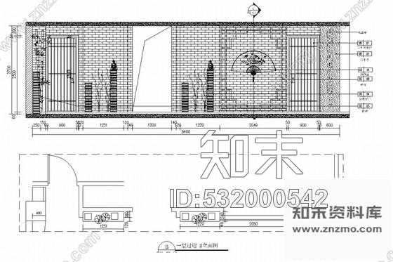 施工图江西优雅中式风格商务茶馆室内装修图含效果图cad施工图下载【ID:532000542】