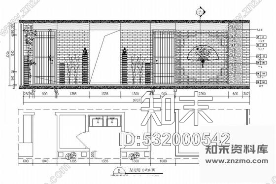 施工图江西优雅中式风格商务茶馆室内装修图含效果图cad施工图下载【ID:532000542】