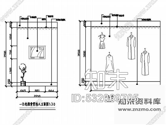 施工图福建现代风格服装专卖店室内装修设计施工图cad施工图下载【ID:532069705】