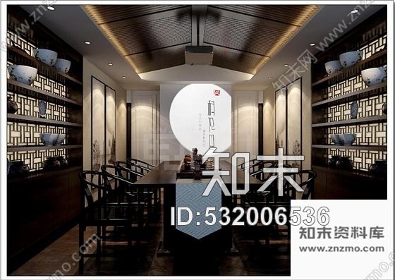 施工图山东广场中式咖啡厅室内装修图含效果cad施工图下载【ID:532006536】