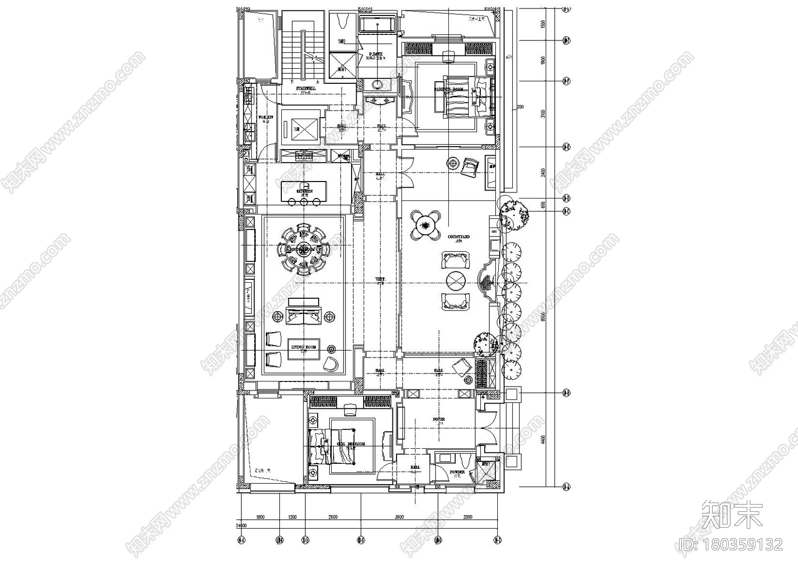 四川成都文儒德别墅样板间施工图下载