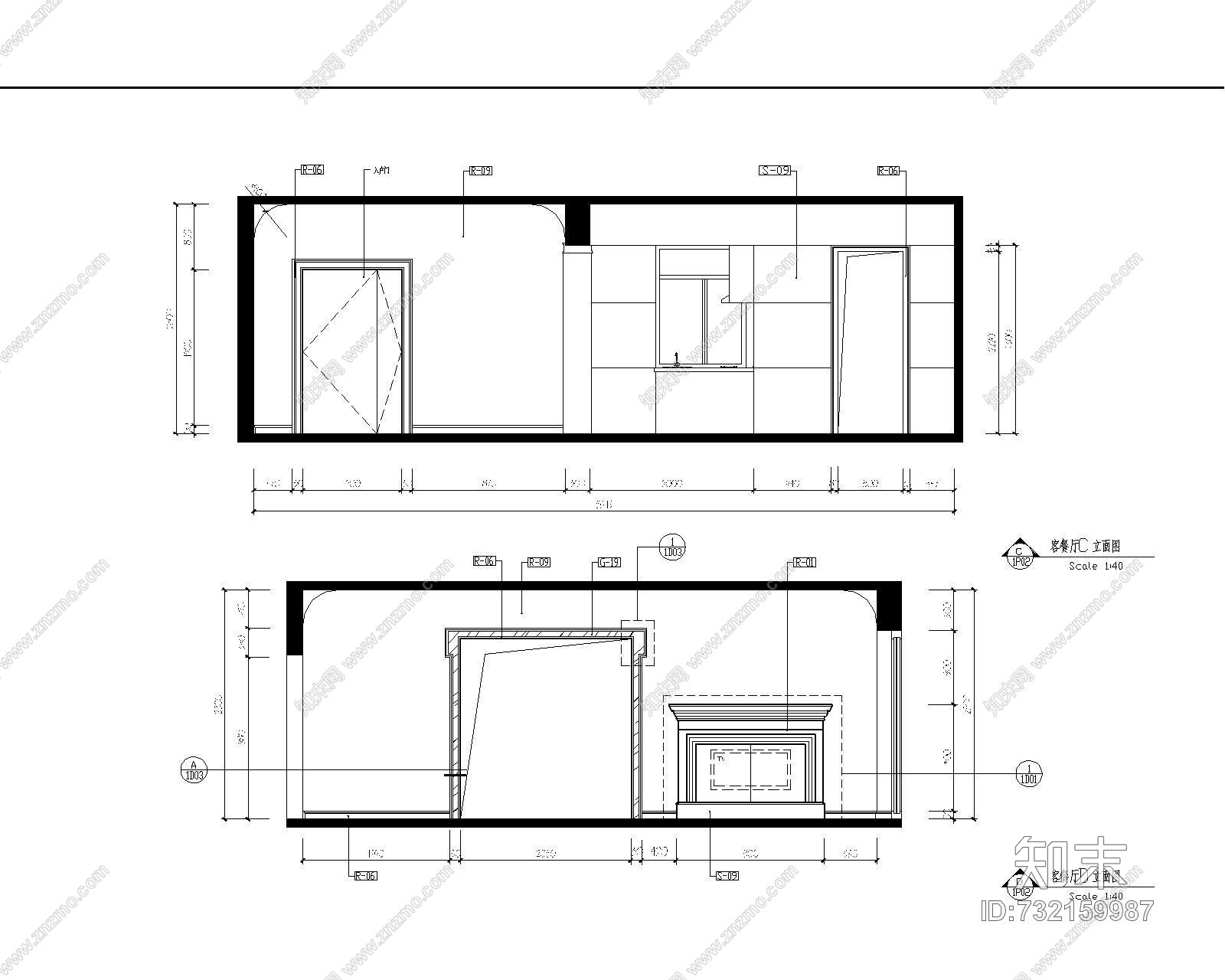 李益中--三亚时代海岸C-2地中海风格样板房cad施工图施工图下载【ID:732159987】