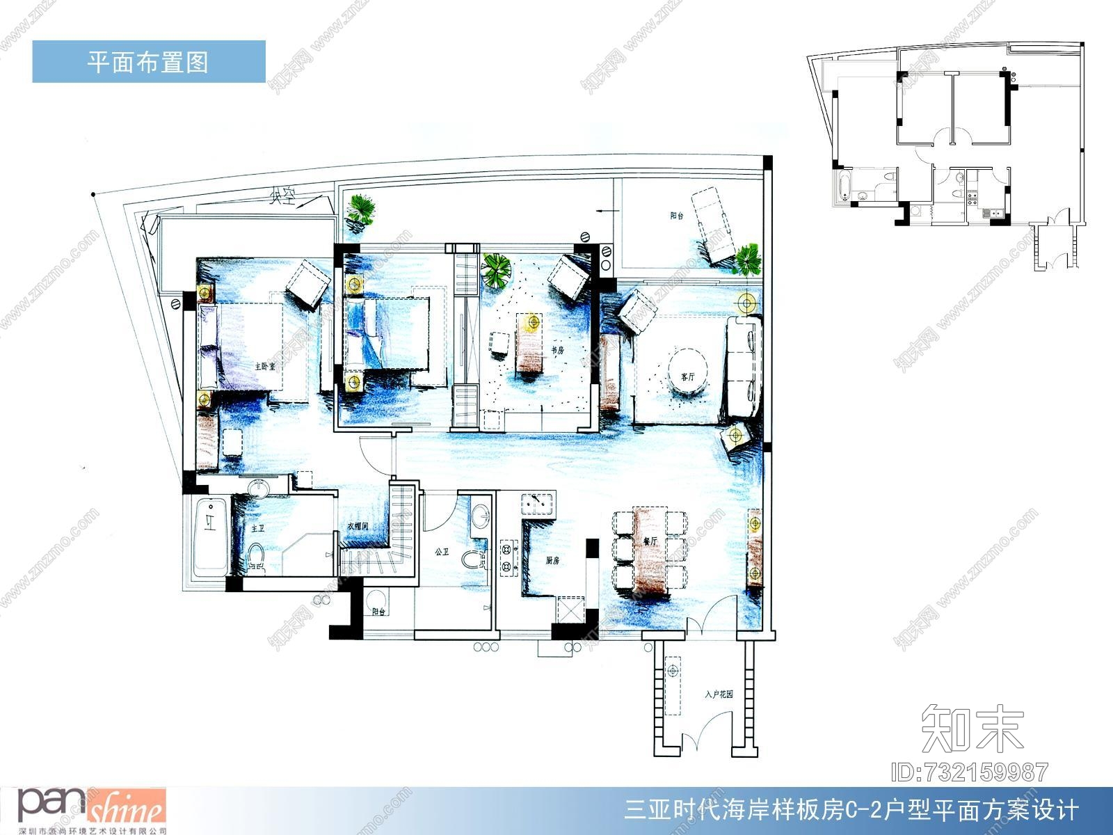 李益中--三亚时代海岸C-2地中海风格样板房cad施工图施工图下载【ID:732159987】