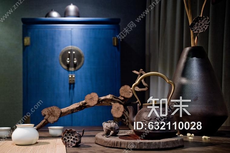 新疆禅意空间|合一茶道休闲会所设计施工图附效果图cad施工图下载【ID:632110028】
