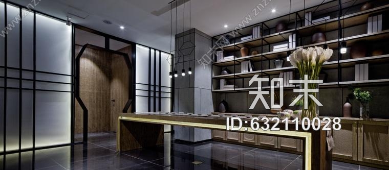 新疆禅意空间|合一茶道休闲会所设计施工图附效果图cad施工图下载【ID:632110028】