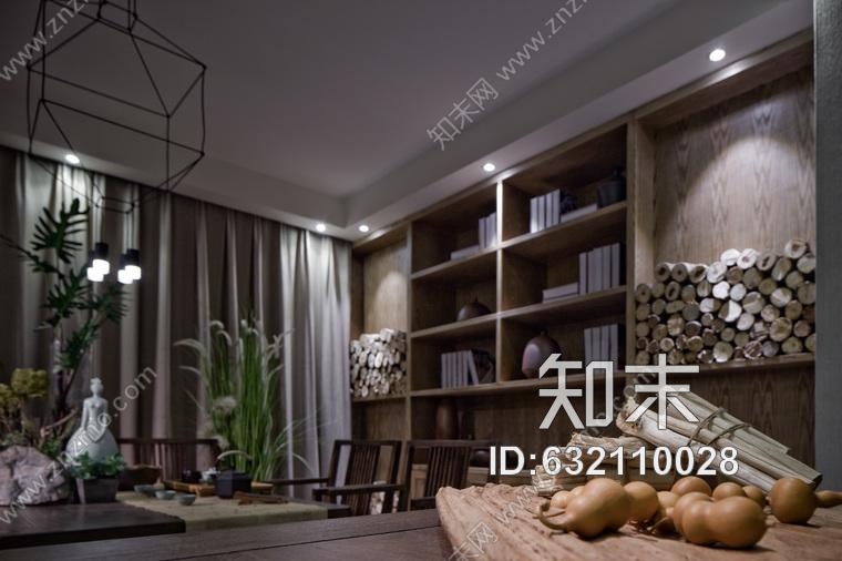 新疆禅意空间|合一茶道休闲会所设计施工图附效果图cad施工图下载【ID:632110028】