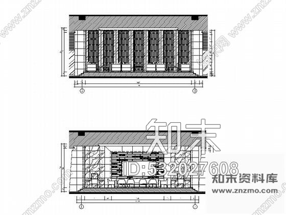 施工图山东原创典雅中式五星级酒店大堂吧装修施工图含效果cad施工图下载【ID:532027608】