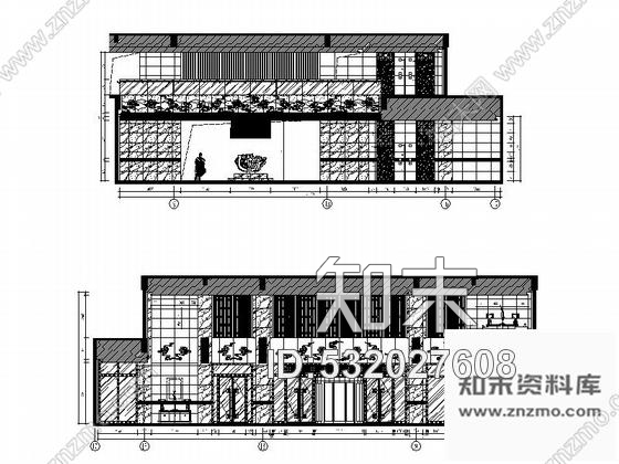 施工图山东原创典雅中式五星级酒店大堂吧装修施工图含效果cad施工图下载【ID:532027608】