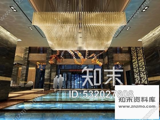 施工图山东原创典雅中式五星级酒店大堂吧装修施工图含效果cad施工图下载【ID:532027608】