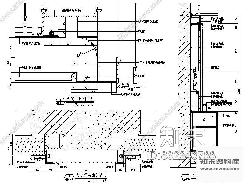 图块/节点大餐厅立面装修详图cad施工图下载【ID:832243788】