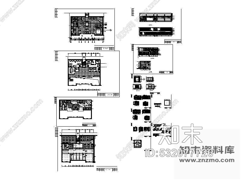 施工图现代风格售楼处装修图cad施工图下载【ID:532077726】