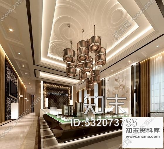 施工图江西绿色低碳高档住宅售楼处室内装饰施工图含效果cad施工图下载【ID:532073755】