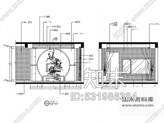 施工图成都现代中式禅味风格双层别墅室内设计装修图cad施工图下载【ID:531986384】