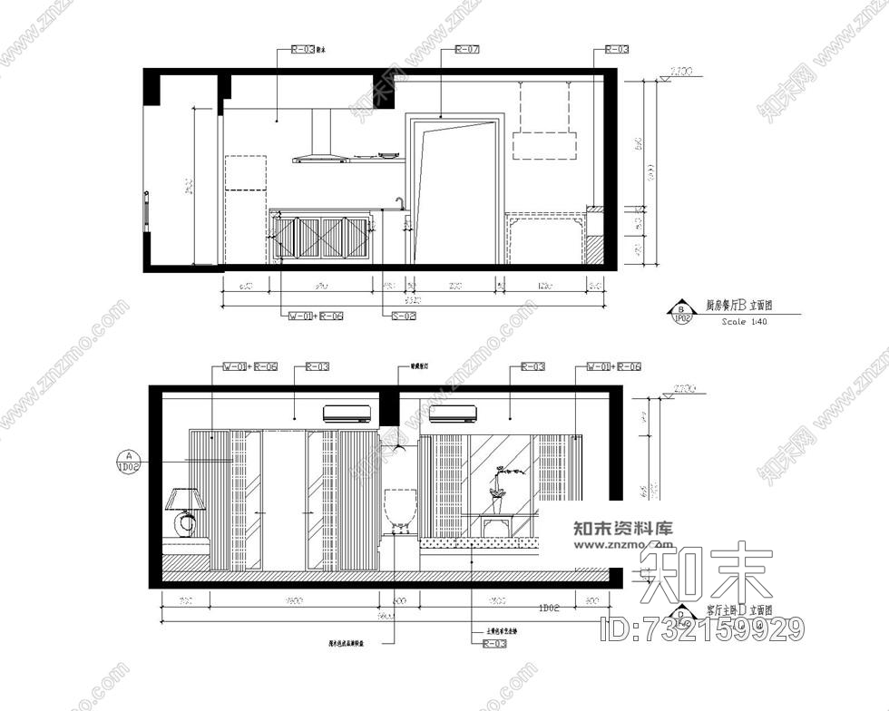 李益中--三亚时代海岸单身公寓现代风格A-2样板房cad施工图含效果图施工图下载【ID:732159929】