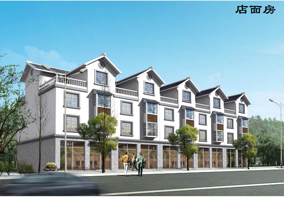 店面房式风格别墅建筑设计施工图下载【id:165399104】
