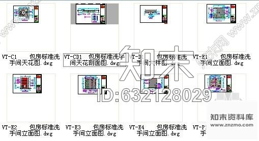 施工图外商俱乐部包房洗手间装修图cad施工图下载【ID:632128029】