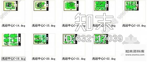 施工图某洗浴中心浴区设计装修图cad施工图下载【ID:632117039】