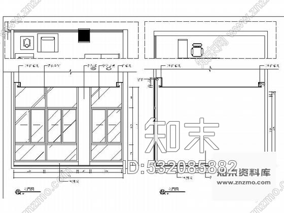 施工图佛山花园小区招商办公室室内装修图cad施工图下载【ID:532085882】