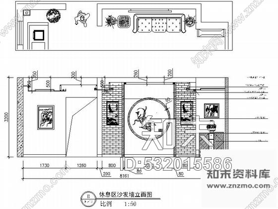 施工图绥中特色中式茶楼室内装修图含效果cad施工图下载【ID:532015586】