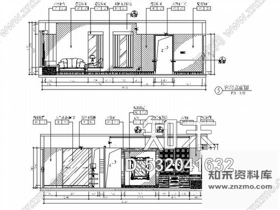 施工图重庆某现代高档酒店客房室内设计装修图cad施工图下载【ID:532041632】