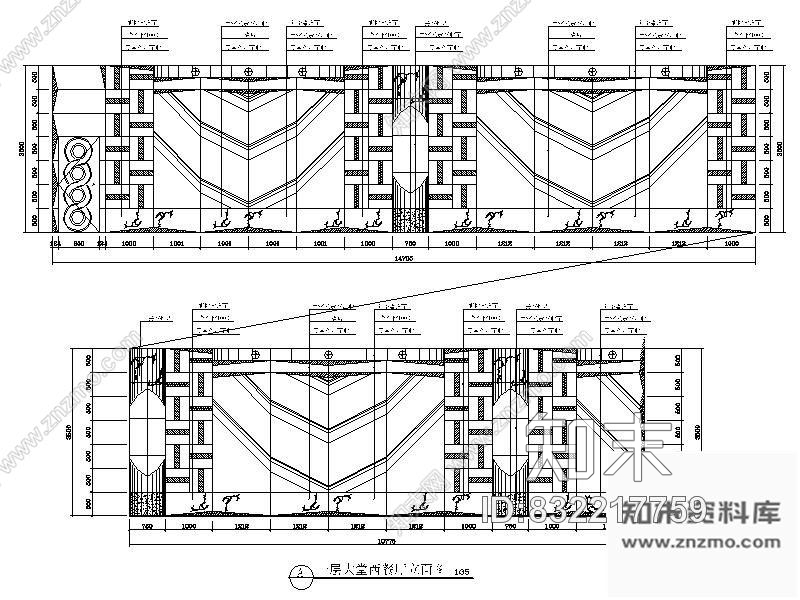 图块/节点大堂西餐厅立面图cad施工图下载【ID:832217759】