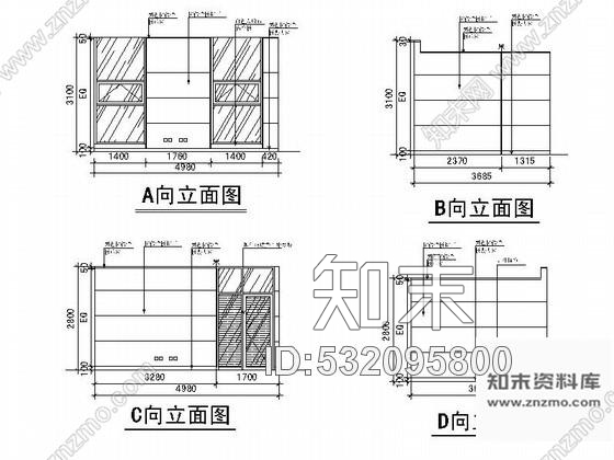 施工图山西第六层某办公空间室内装修图cad施工图下载【ID:532095800】