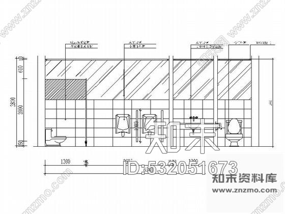 施工图酒店公共厕所室内装修图cad施工图下载【ID:532051673】